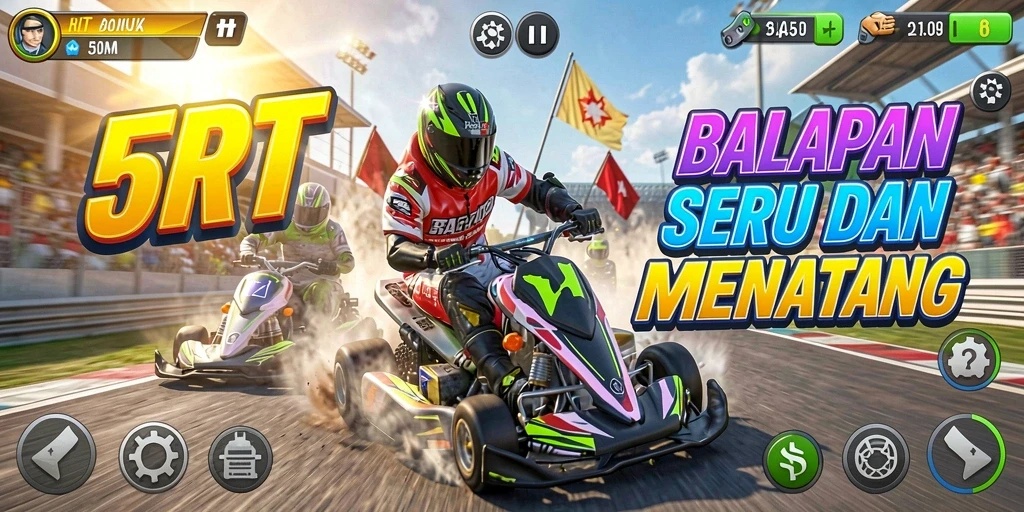 Tampilan menarik dari gameplay Racing di 5RT yang penuh aksi.