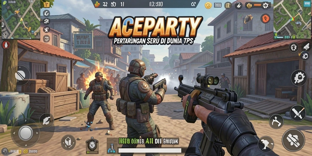 Tampilan gameplay ACEPARTY dengan aksi pertarungan yang seru dan dinamis.