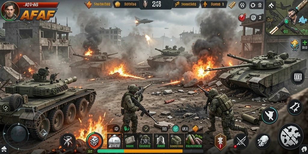Tampilan gameplay seru dan strategis dalam AFAF.