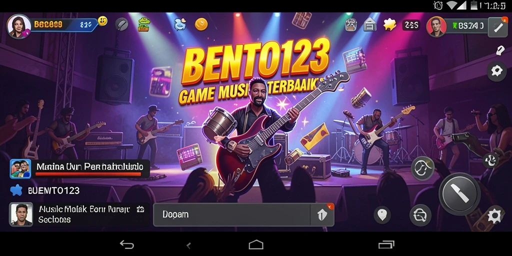 Screenshot gameplay BENTO123 yang menampilkan antarmuka dan pengalaman musik.