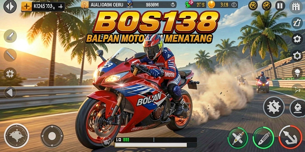 Gameplay intens balapan motor di BOS138 dengan trek menantang.