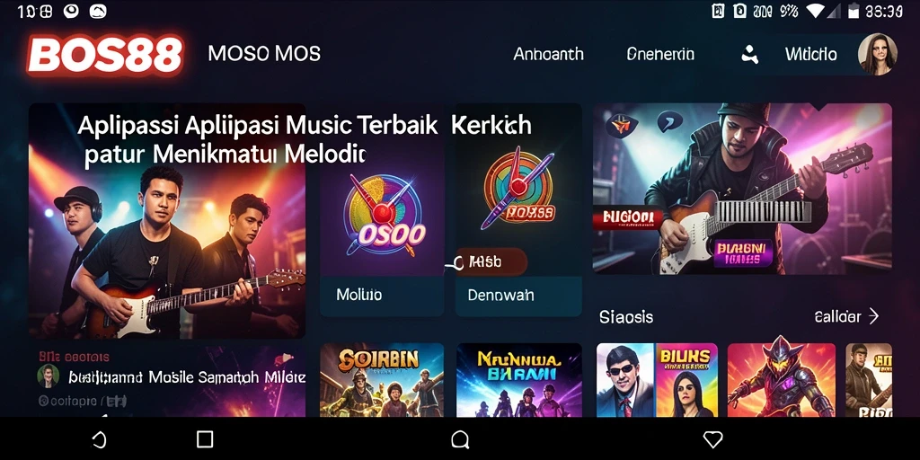 Tangkapan layar menunjukkan pengalaman mendengarkan musik yang menyenangkan dalam BOS88.