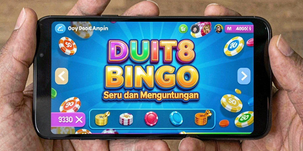 Tampilan utama DUIT8 dengan gameplay Bingo yang seru dan interaktif.