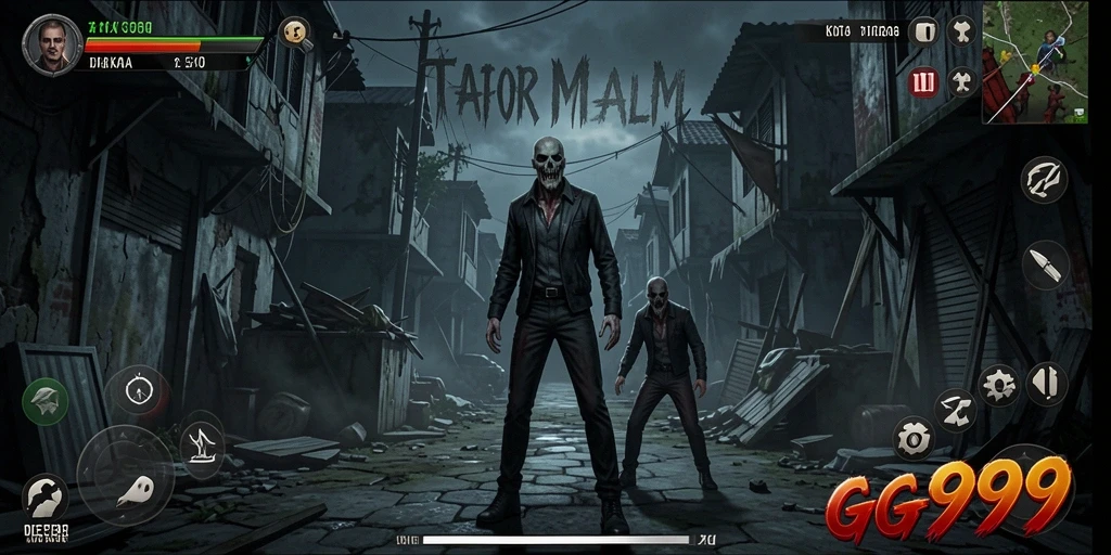 Tangkapan layar GG999 yang menunjukkan momen menegangkan dalam gameplay Horror.