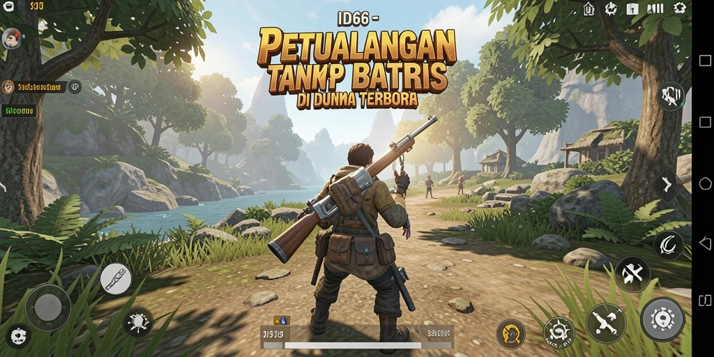 Tampilan gameplay menarik yang mengeksplorasi dunia terbuka ID66.