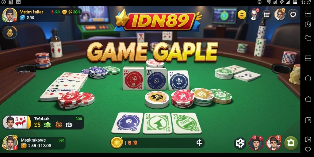 Tangkapan layar IDN89 menampilkan gameplay Gaple yang menarik.