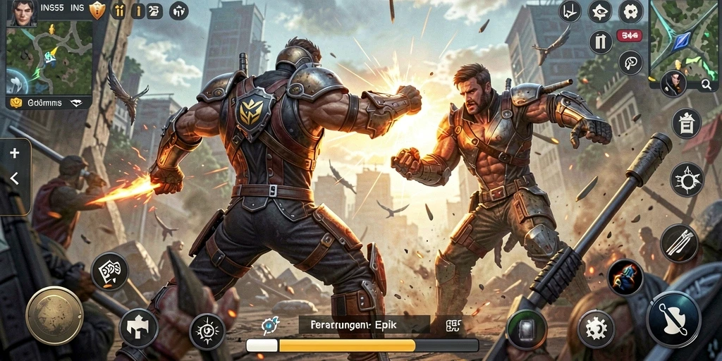 Screenshot INS55 menampilkan aksi pertarungan yang mendebarkan.
