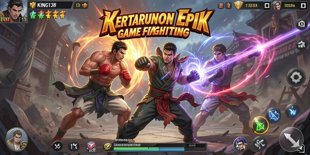 Tangkapan layar utama KING138 menunjukkan pertarungan seru dengan karakter yang dinamis.
