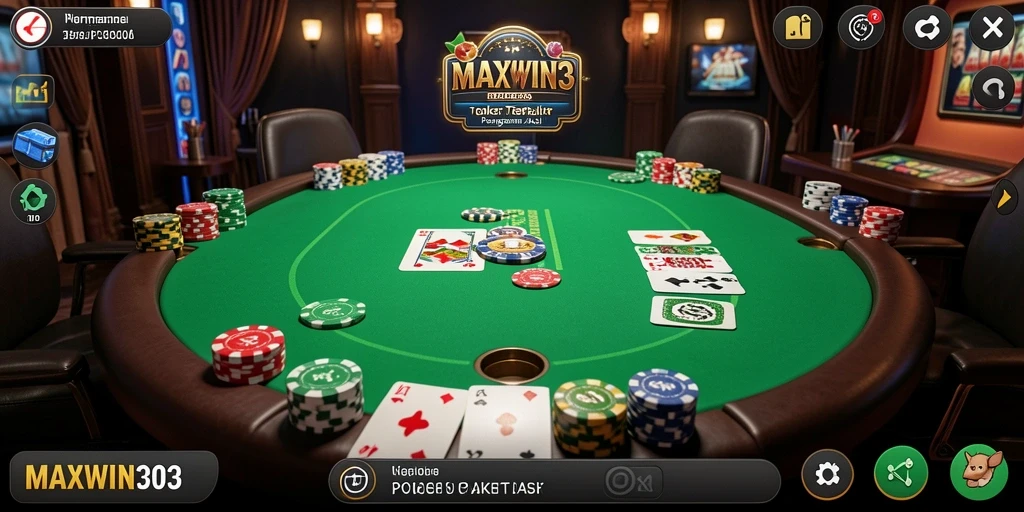 Tampilan gameplay poker yang seru di MAXWIN303.