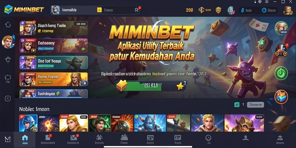 Tampilan antarmuka MIMINBET yang intuitif dan user-friendly.