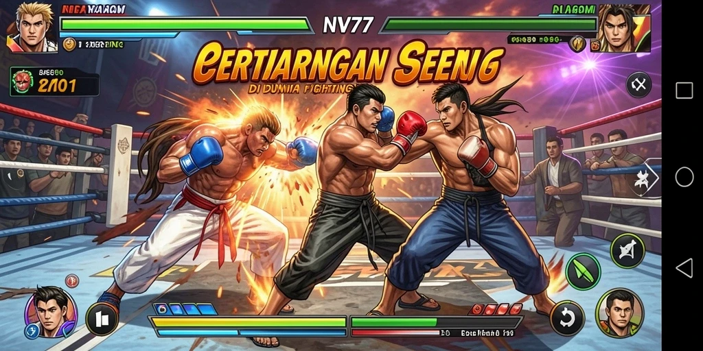 Gameplay mengagumkan dari NV77 menunjukkan pertarungan seru antar karakter.