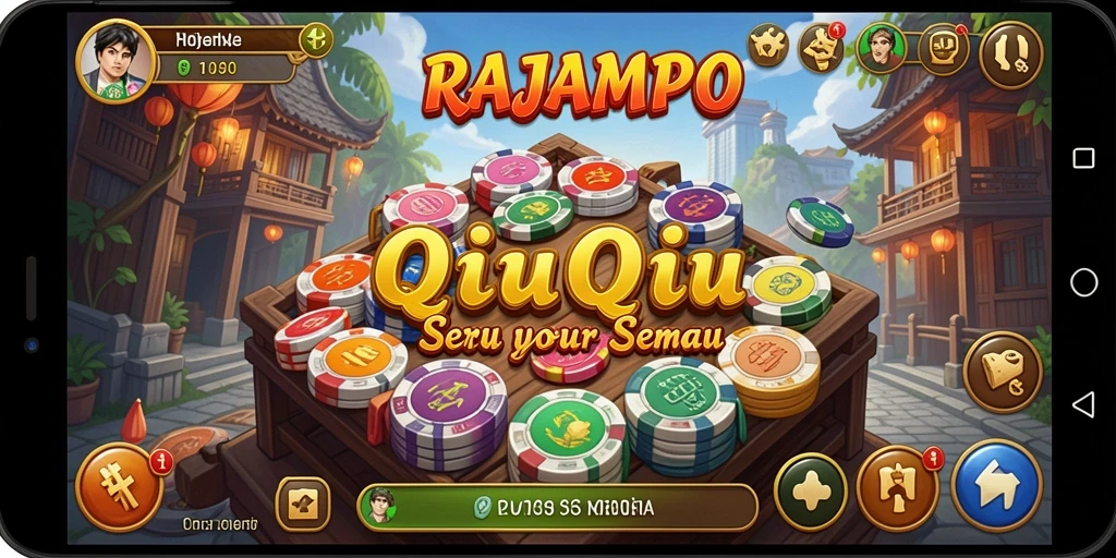 Tampilan utama gameplay RAJAMPO dengan suasana seru.