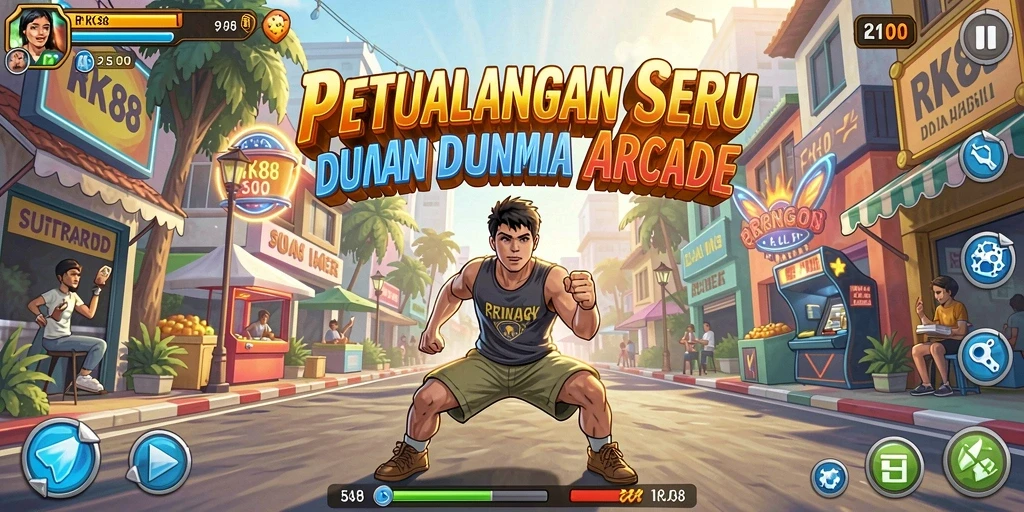 Tampilan gameplay RK88 yang penuh aksi dan warna.