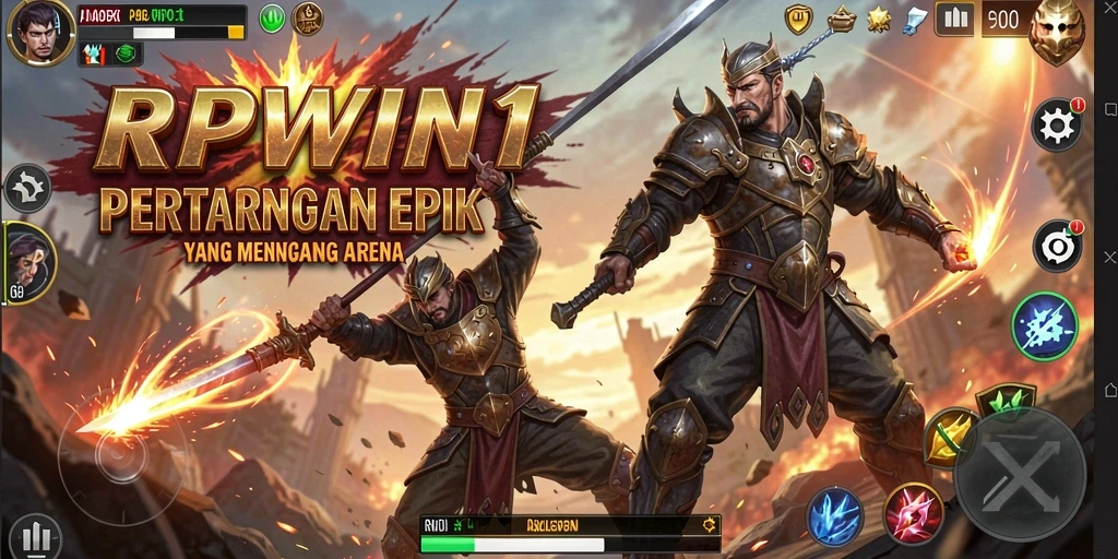 Tampilan gameplay RPWIN1 yang menakjubkan dalam pertarungan seru.