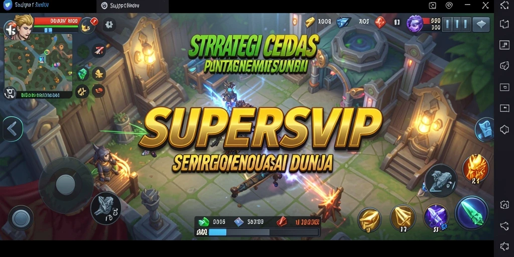 Tangkapan layar SUPERSVIP yang menunjukkan aksi pertempuran strategi yang mengasyikkan.