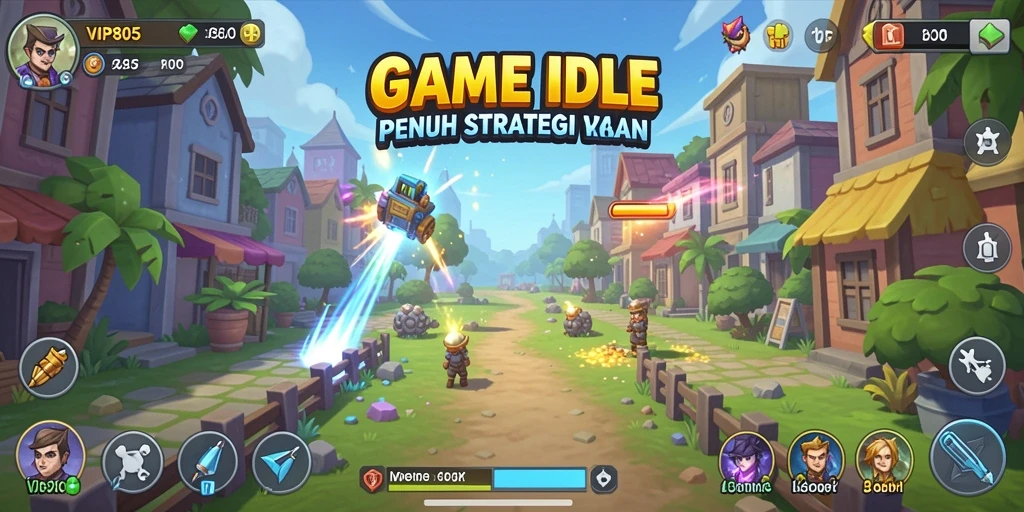 Screenshot VIP805 menampilkan berbagai karakter dalam aksi gameplay Idle yang menarik.