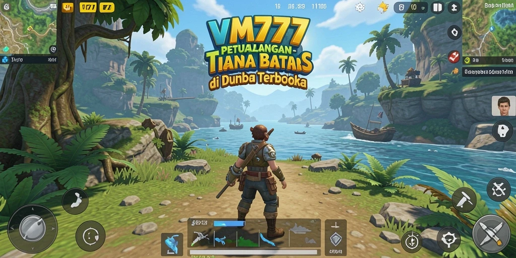 Gameplay VM777 dengan pemandangan menakjubkan dari dunia terbuka.